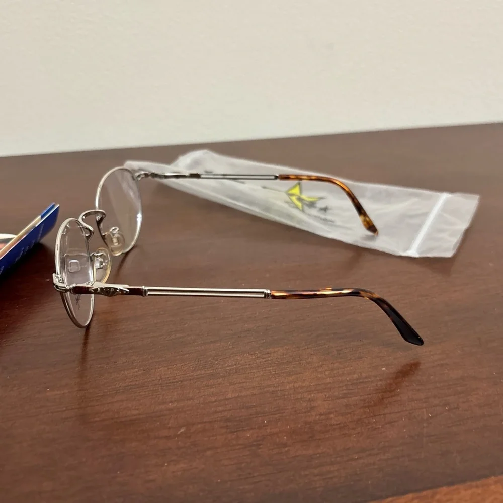 Sting 4153 Eyeglasses Frames Tortoise Gold Round Full Rim Silver